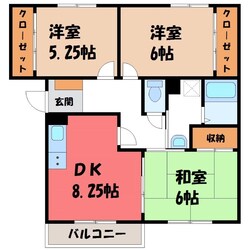 ガーデンムツミ Bの物件間取画像